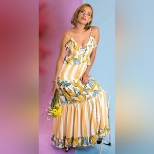 L'Atiste By Amy Stripe Floral Maxi, BNWT, Size M